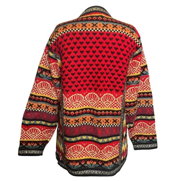 VRIKKE Cardigan Sweater Nowegian Wool Fair Isle Multicolor Oversized Irene Zahl - Picture 2 of 7